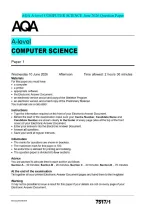 AQA A-level COMPUTER SCIENCE June 2026 Question Paper