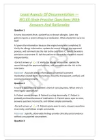 Legal Aspects Of Documentation &mdash; &NewLine;NCLEX-Style Practice Questions With &NewLine;Answers And Rationales 