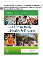 Test Bank for The Human Body in Health & Disease&comma; 8th Edition by Kevin T&period; Patton&comma; Frank B&period; Bell&comma; Terry Thompson&comma; and Peggie L&period; Williamson