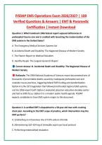 FISDAP EMS Operations Exam 2026&sol;2027 &vert; 100 &NewLine;Verified Questions & Answers &vert; EMT & Paramedic &NewLine;Certification &vert; Instant Download