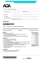 AQA A-Level Chemistry Paper 1 Inorganic and Physical Chemistry&NewLine;June 2026 &ndash;Question Paper and Mark Scheme