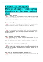 Chapter 3 - Creating and Managing Supplier Relationships Questions and Answers Updated 2027&period;pdf&NewLine;&NewLine;