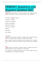 HRM2601 Questions and Answers Updated 2027&period;