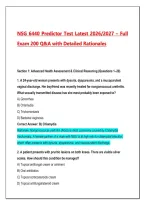 NSG 6440 Predictor Test 2026&sol;2027 &ndash; 200 Practice Questions & Answers with Detailed Rationales &vert; Comprehensive Nursing Predictor Study Guide