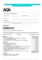 AQA A-level CHEMISTRY Paper 2 Organic and Physical Chemistry June&NewLine;2026 Question Paper and Mark Scheme