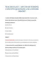 Nur 210 Exam Bundle Questions With Verified Answers