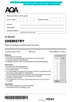 AQA A-Level Chemistry Paper 2 Organic and Physical Chemistry&NewLine;June 2026 &ndash;Question Paper and Mark Scheme
