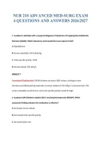 Nur 210 Advanced Med-Surg Exam&NewLine;4 Questions And Answers 2026&sol;2027