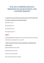 Nur 210 Pathophysiology&NewLine;Midterm Exam Questions And&NewLine;Answers 2026&sol;2027