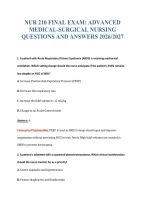 Nur 210 Final Exam&colon; Advanced&NewLine;Medical-Surgical Nursing&NewLine;Questions And Answers 2026&sol;2027