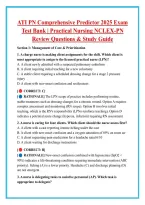 ATI PN Comprehensive Predictor 2025 Exam &NewLine;Test Bank &vert; Practical Nursing NCLEX-PN &NewLine;Review Questions & Study Guide