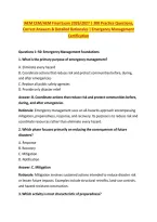 IAEM CEM&sol;AEM Final Exam 2026&sol;2027 &vert; 300 Practice Questions&comma; &NewLine;Correct Answers & Detailed Rationales &vert; Emergency Management &NewLine;Certification