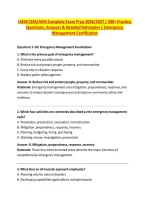 IAEM CEM&sol;AEM Complete Exam Prep 2026&sol;2027 &vert; 500&plus; Practice &NewLine;Questions&comma; Answers & Detailed Rationales &vert; Emergency &NewLine;Management Certification