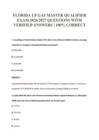 Florida Lp Gas Master Qualifier&NewLine;Exam 2026&sol;2027 Questions With&NewLine;Verified Answers &vert; 100&percnt; Correct