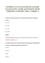 Florida Lp Gas Master Qualifier&NewLine;Exam Study Guide Questions With&NewLine;Verified Answers &vert; 100&percnt; Correct