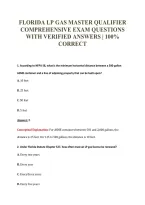 Florida Lp Gas Master Qualifier&NewLine;Comprehensive Exam Questions&NewLine;With Verified Answers &vert; 100&percnt;&NewLine;Correct