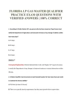 Florida Lp Gas Master Qualifier&NewLine;Practice Exam Questions With&NewLine;Verified Answers &vert; 100&percnt; Correct