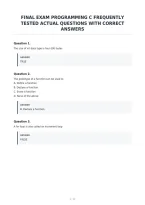 Final Exam Programming C Frequently&NewLine;Tested Actual Questions With Correct&NewLine;Answers&NewLine;