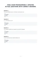 Final Exam Programming C Updated&NewLine;Actual Questions With Correct Answers&NewLine;