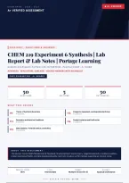 CHEM 219 Experiment 6 Synthesis Portage Learning 2026&sol;2027 &ndash; Questions and Answers &vert; Synthesis Lab &vert; Latest Version &vert; Detailed Rationales &ndash; Pass Guaranteed &ndash; A&plus; Graded
