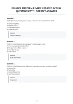 Finance Midterm Review Updated Actual&NewLine;Questions With Correct Answers