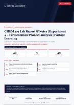 CHEM 219 Experiment 4 Fermentation Process Analysis Portage Learning 2026&sol;2027 &ndash; Questions and Answers &vert; Biochemistry &vert; Latest Version &vert; Detailed Rationales &ndash; Pass Guaranteed &ndash; A&plus; Graded