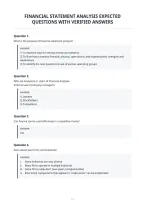 Financial Statement Analysis Expected&NewLine;Questions With Verified Answers&NewLine;