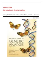 Introduction to Genetic Analysis 12th Edition Griffiths Test Bank
