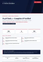 WGU D458 Task 3 2026&sol;2027 &ndash; Questions and Answers &vert; Advanced Application Analysis &vert; Complete Verified Answers &vert; Detailed Rationales &ndash; Pass Guaranteed &ndash; A&plus; Graded