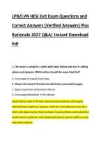 LPN&sol;LVN HESI Exit Exam Questions and &NewLine;Correct Answers &lpar;Verified Answers&rpar; Plus &NewLine;Rationale 2027 Q&A&vert; Instant Download &NewLine;Pdf