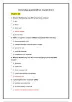&NewLine;Immunology Questions from Chapters 1 to 8