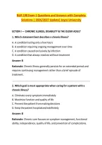 NUR 198 Exam 1 Questions and Answers with Complete &NewLine;Solutions &vert; 2026&sol;2027 Update&vert; Joyce University