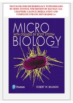 Microbiology with Diseases by Body System 5th Edition Bauman &vert; Complete Test Bank Chapters 1&ndash;26&comma; Practice Questions & Answers 2026&sol;2027