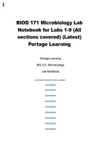 Portage Learning BIOD 171 Microbiology Lab Notebook 2026&sol;2027 &vert; Labs 1&ndash;9 Complete Study Guide & Lab Review