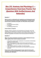 Bios 252&colon; Anatomy And Physiology Ii &mdash; Comprehensive Final Exam Practice Test &lpar;Questions With Verified Answers And Rationales&rpar;
