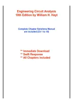 Engineering Circuit Analysis 10th Edition by William H&period; Hayt Complete Chapter Solutions Manual