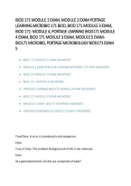 Portage Learning BIOD 171 Microbiology Modules 1&ndash;5 Exams 2026&sol;2027 &vert; Practice Questions & Answers&comma; Exam Review