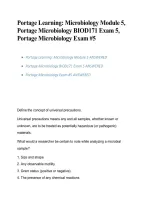 Portage Learning BIOD 171 Microbiology Module 5 Exam 2026&sol;2027 &vert; Practice Questions&comma; Answers & Exam Review