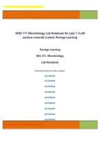 Portage Learning BIOD 171 Microbiology Lab Notebook 2026&sol;2027 &vert; Complete Labs 1&ndash;9 Study Guide & Lab Review