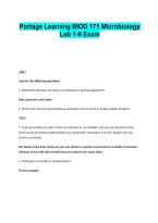 Portage Learning BIOD 171 Microbiology Lab Exams 1&ndash;9 2026&sol;2027 &vert; Practice Questions&comma; Answers & Exam Review