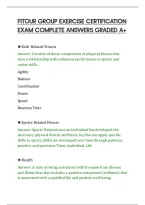 Fitour Group Exercise Certification&NewLine;Exam Complete Answers Graded A&plus;