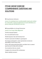 Fitour Group Exercise&NewLine;Comprehensive Questions And&NewLine;Solutions&NewLine;