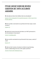 Fitour Group Exercise Review&NewLine;Question Set With Accurate&NewLine;Answers&NewLine;