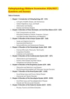 Pathophysiology Midterm Examination 2026&sol;2027 &vert;&NewLine;Questions and Answers&NewLine;