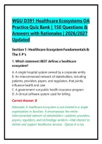 WGU D391 Healthcare Ecosystems OA Practice Quiz Bank &vert; 150 Questions & Answers with Rationales &vert; 2026&sol;2027 Updated