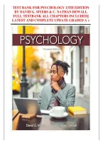 Test Bank for Psychology 13th Edition by David G&period; Myers