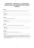 Fluoroscopy &sol; Bushong Ch&period; 25 Frequently&NewLine;Tested Actual Exam Questions With Correct&NewLine;Answers