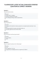 Fluoroscopy Latest Actual Exam With Verified&NewLine;Questions & Correct Answers