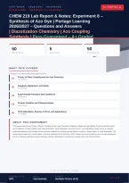 CHEM 219 Experiment 8 Synthesis of Azo Dye Portage Learning 2026&sol;2027 &ndash; Questions and Answers &vert; Diazotization &vert; Complete Verified Answers &vert; Detailed Rationales &ndash; Pass Guaranteed &ndash; A&plus; Graded