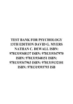 Test Bank for Psychology 13th Edition by David G&period; Myers and Nathan C&period; DeWall&comma; Chapter 01